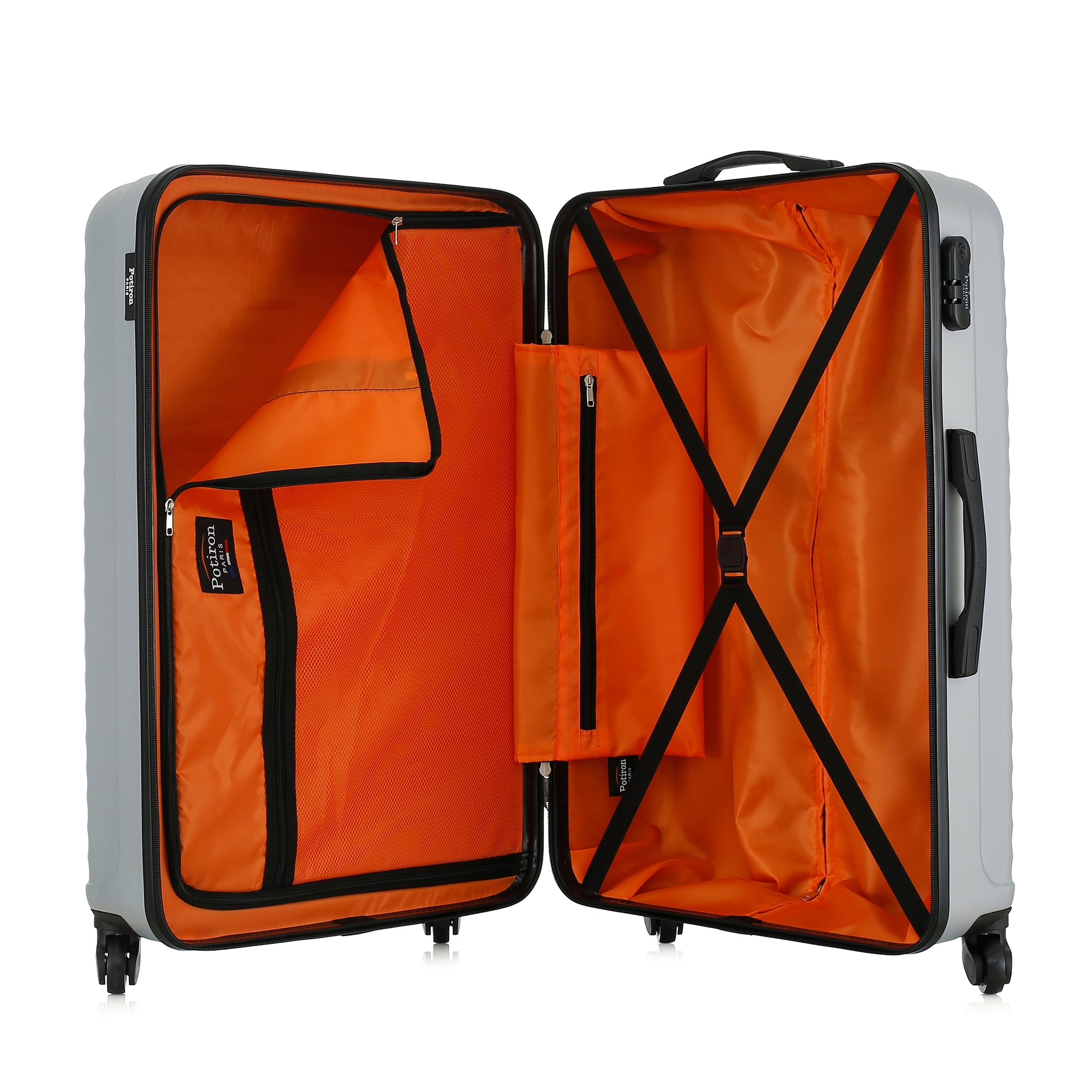 Grande valise silver ouverte
