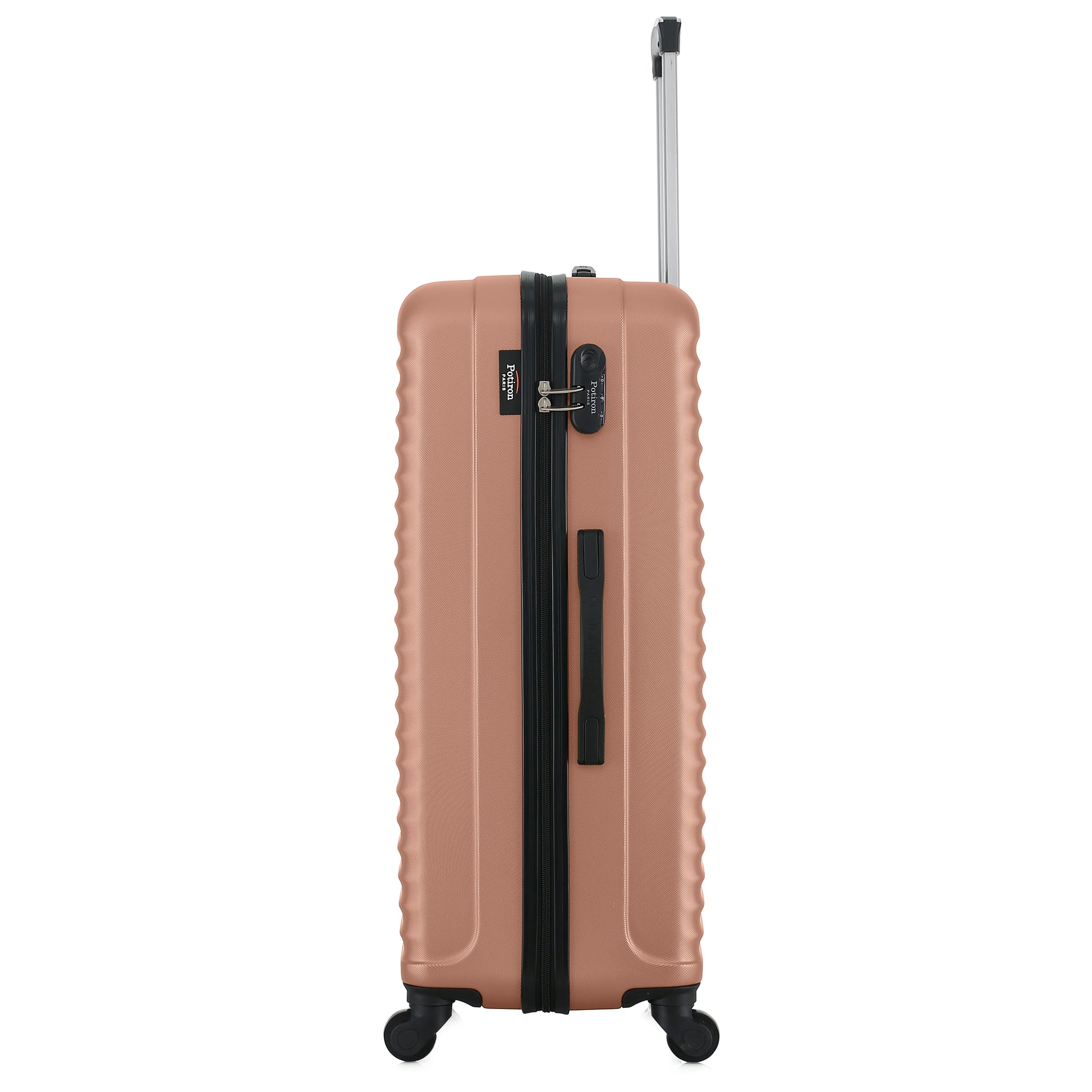 Valise rose de notre collection Potiron Paris, Montparnasse, taille L, de côté
