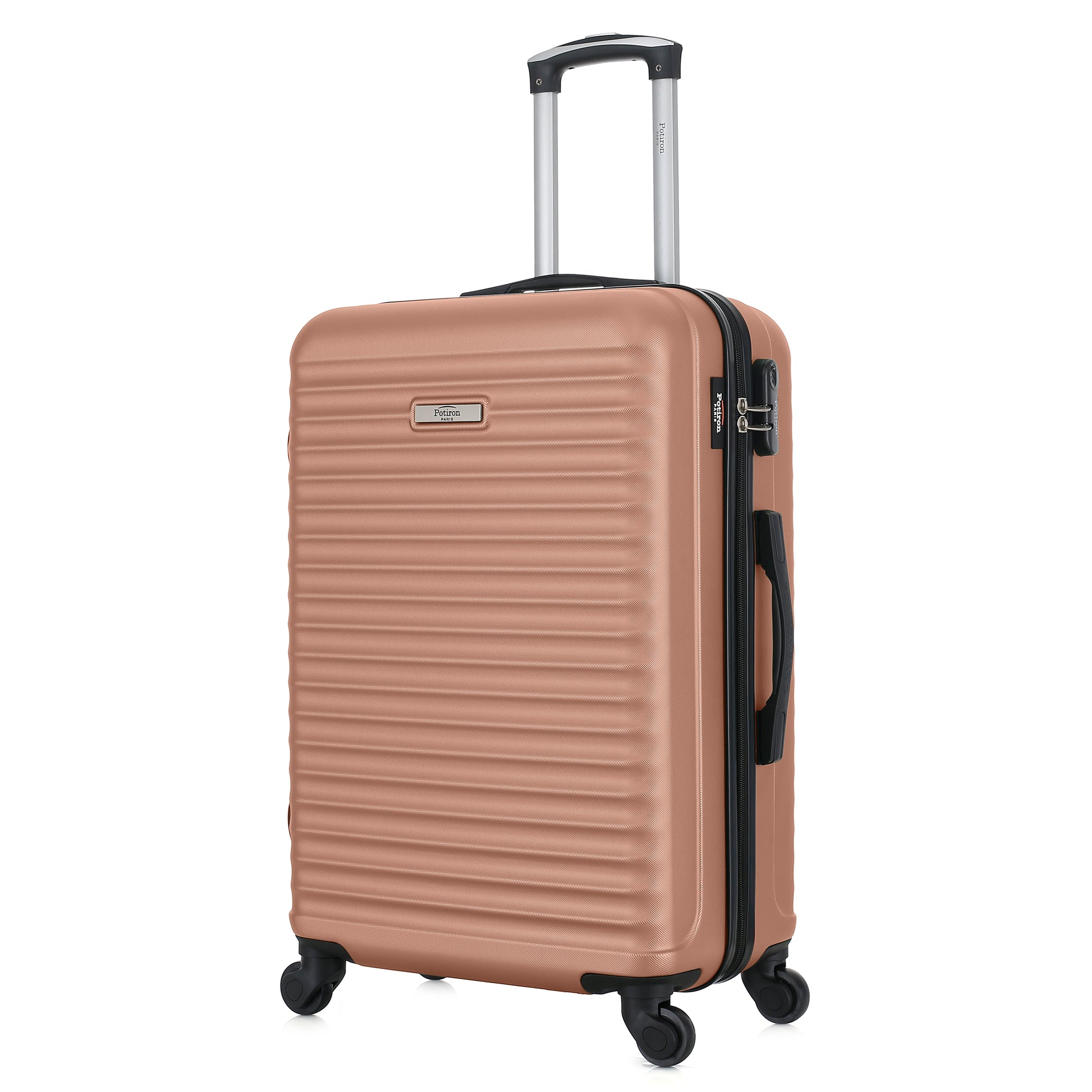 Valise rose de notre collection Potiron Paris, Montparnasse, taille M, de 3/4
