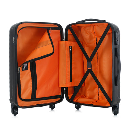 Valise noire de notre collection Potiron Paris, Montparnasse, taille S, ouverte
