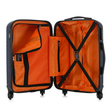 Valise bleue de notre collection Potiron Paris, Montparnasse, taille S, ouverte
