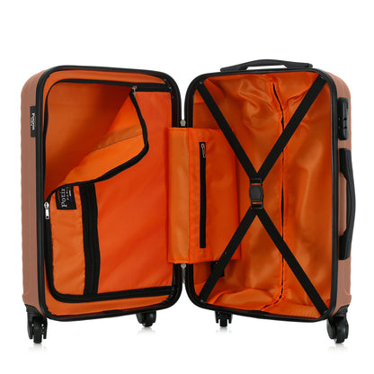 Valise rose de notre collection Potiron Paris, Montparnasse, taille S, ouverte
