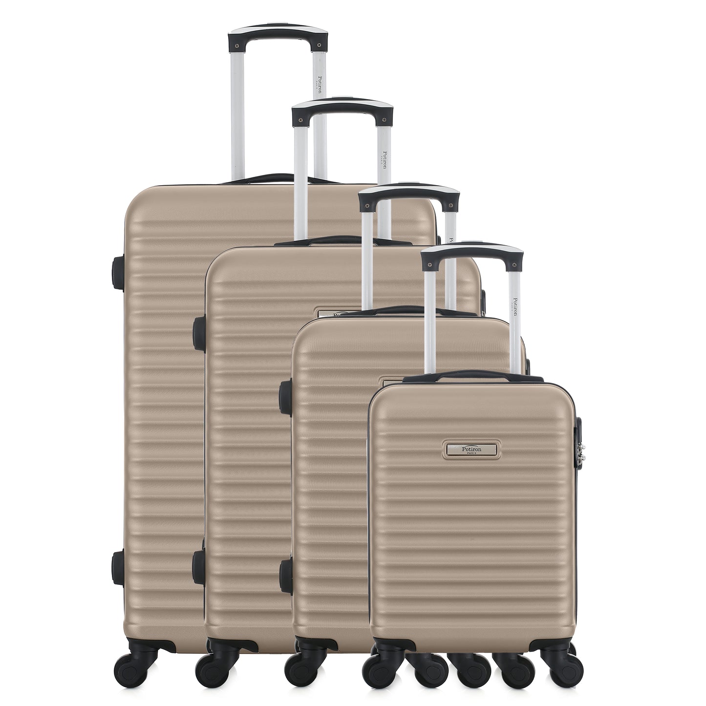 Set de 3 valises beige de notre collection Potiron Paris, Montparnasse, de face