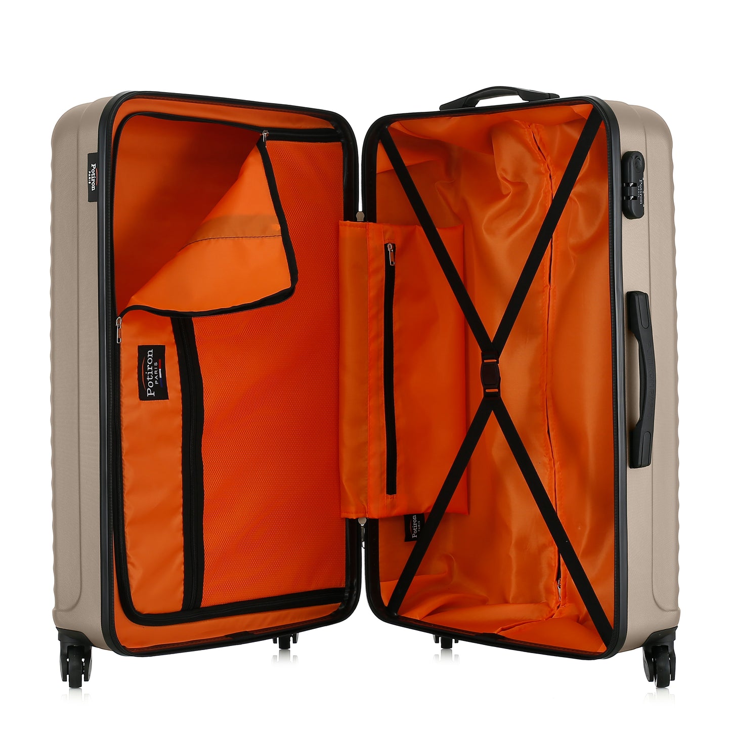 Grande valise noire ouverte
