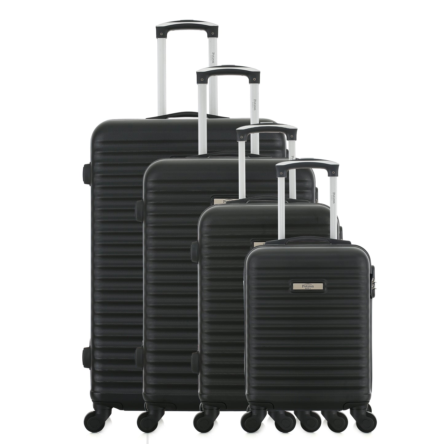 Set de 3 valises noires de notre collection Potiron Paris, Montparnasse, de face