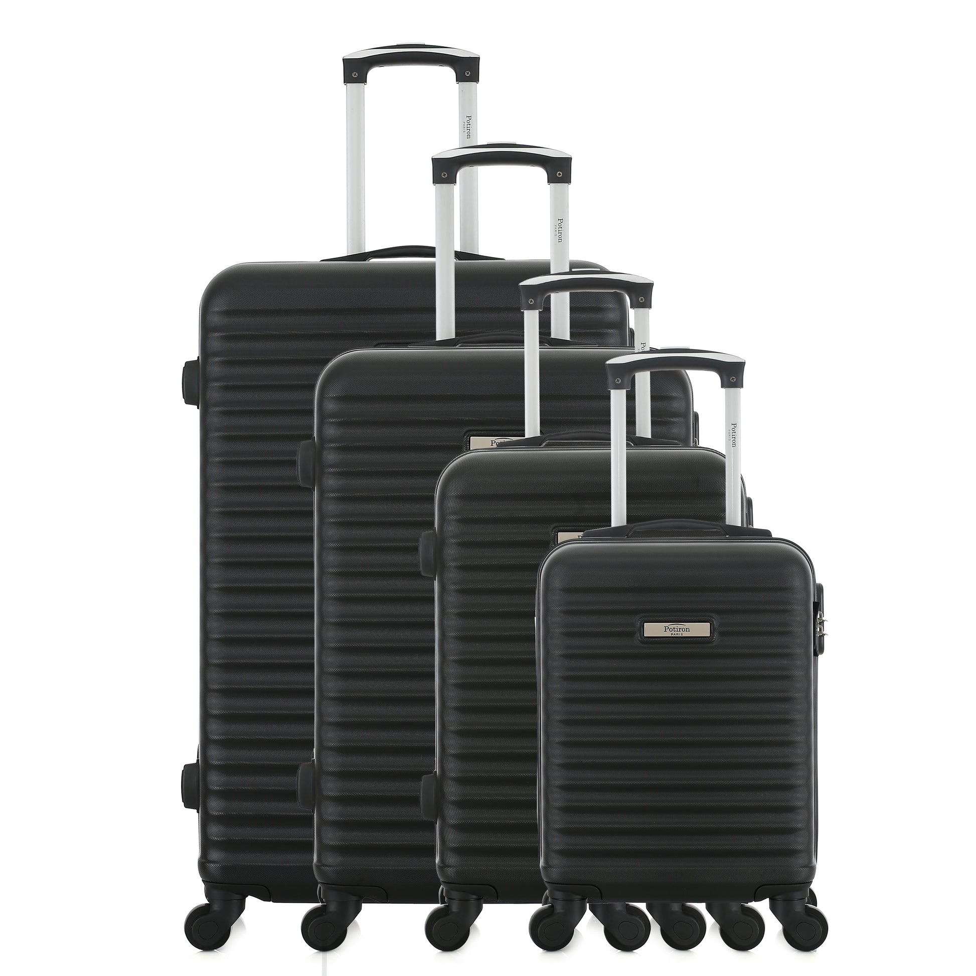 Set de 3 valises noires de notre collection Potiron Paris, Montparnasse, de face