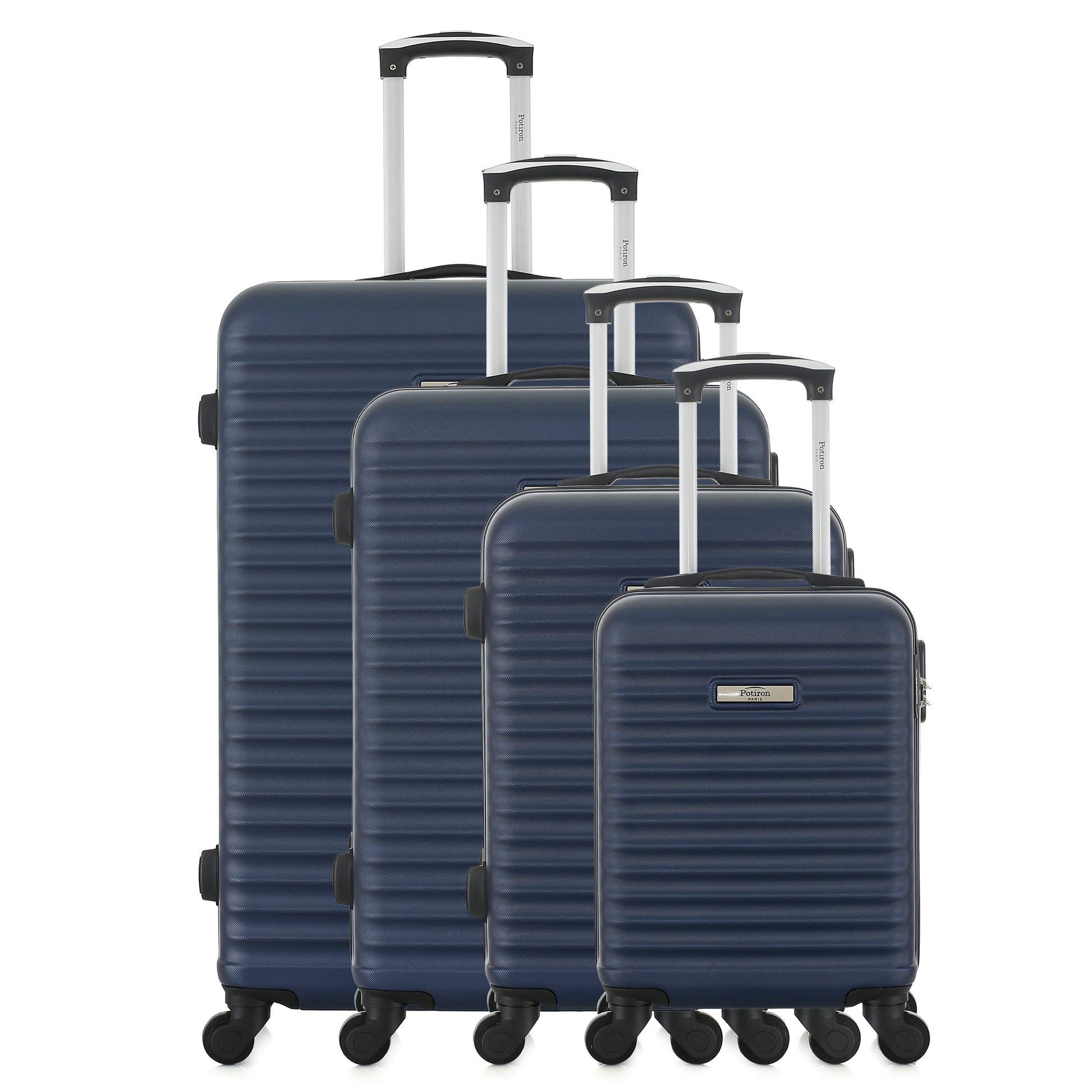 Set de 3 valises bleues de notre collection Potiron Paris, Montparnasse, de face