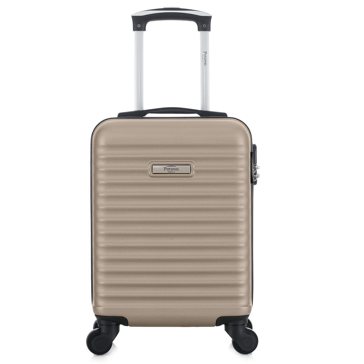 Valise beige de notre collection Potiron Paris, Montparnasse, taille XS, de face
