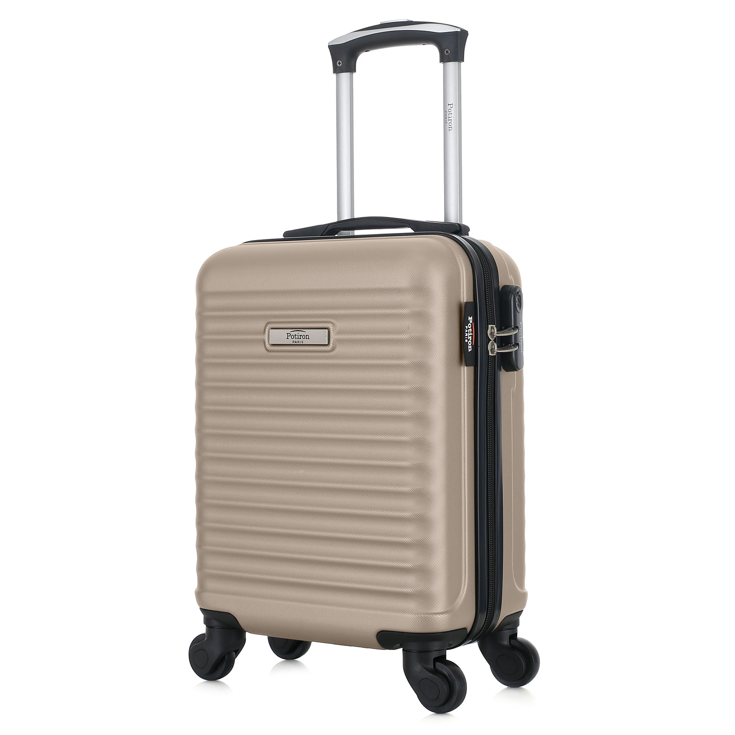 Valise beige de notre collection Potiron Paris, Montparnasse, taille XS, de 3/4
