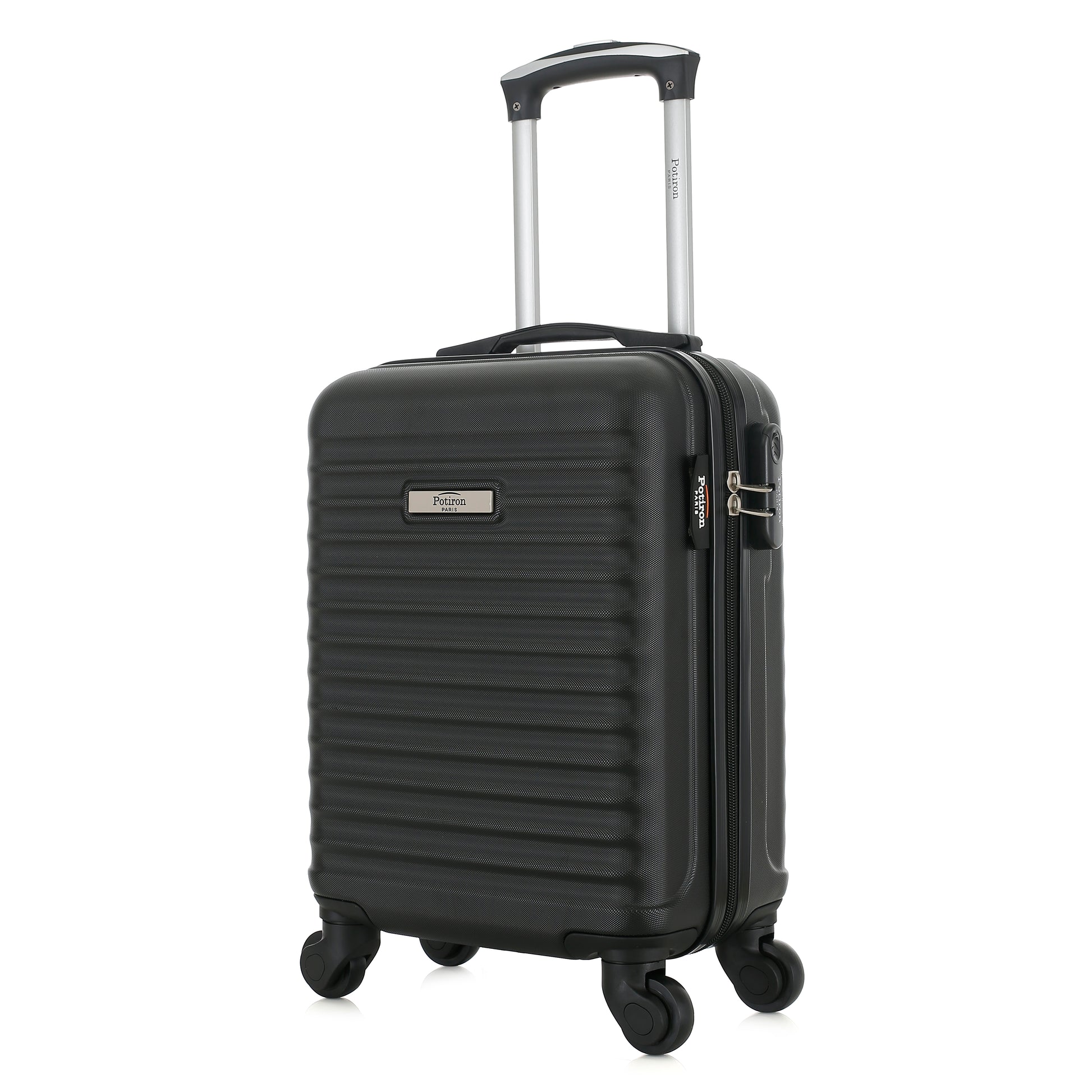 Valise noire de notre collection Potiron Paris, Montparnasse, taille XS, de 3/4
