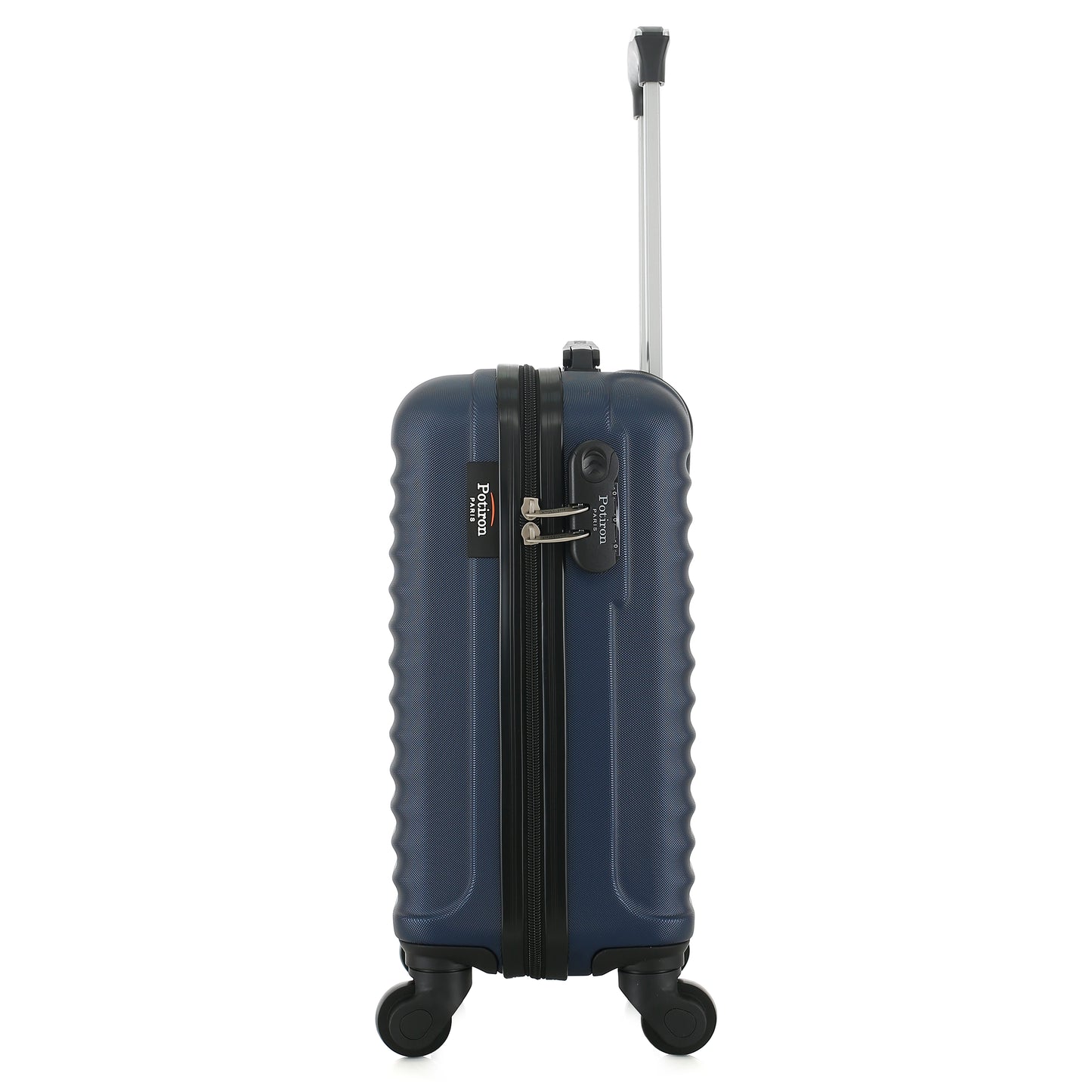 Valise bleue de notre collection Potiron Paris, Montparnasse, taille XS, de côté
