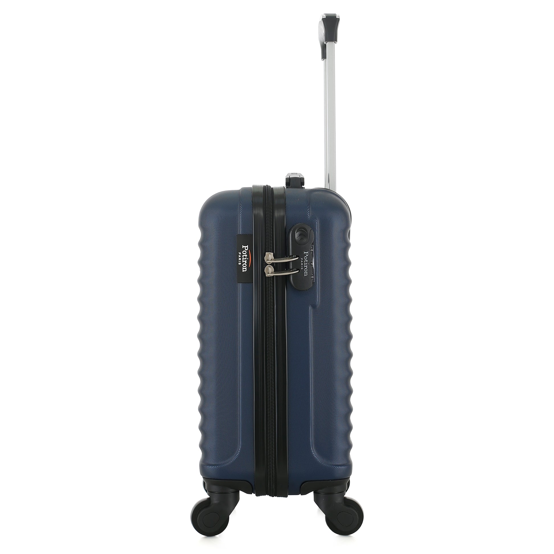 Valise bleue de notre collection Potiron Paris, Montparnasse, taille XS, de côté
