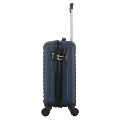 Valise bleue de notre collection Potiron Paris, Montparnasse, taille XS, de côté
