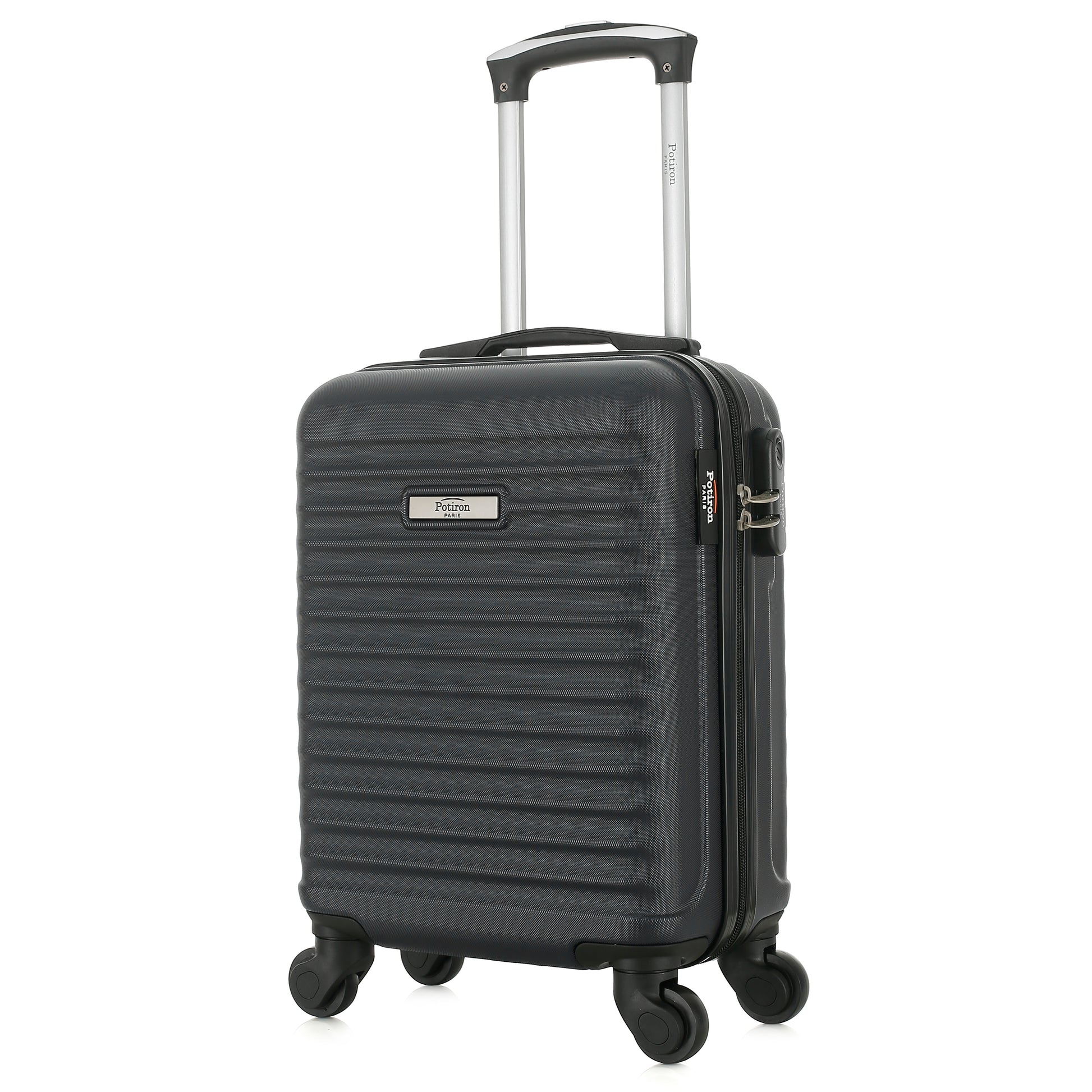 Valise grise de notre collection Potiron Paris, Montparnasse, taille XS, de 3/4
