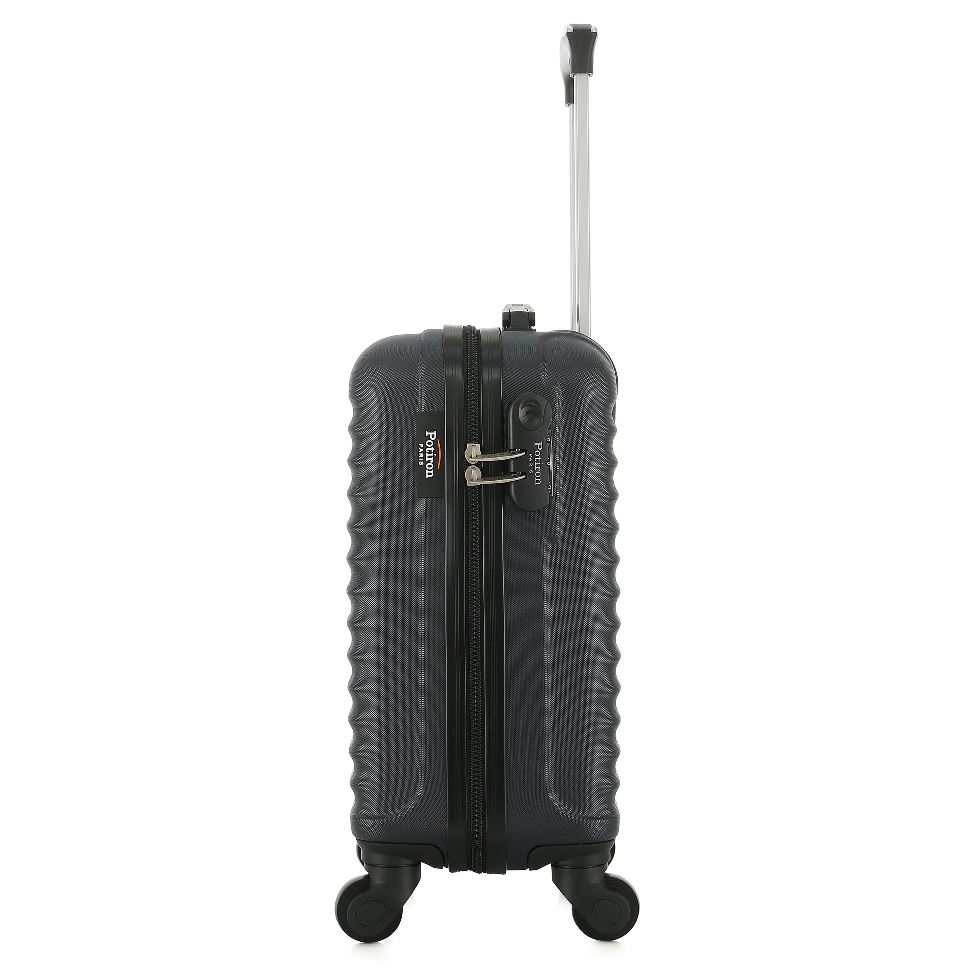 Valise grise de notre collection Potiron Paris, Montparnasse, taille XS, de côté
