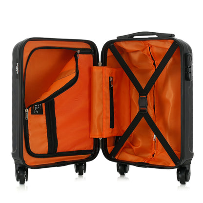 Valise grise de notre collection Potiron Paris, Montparnasse, taille XS, ouverte
