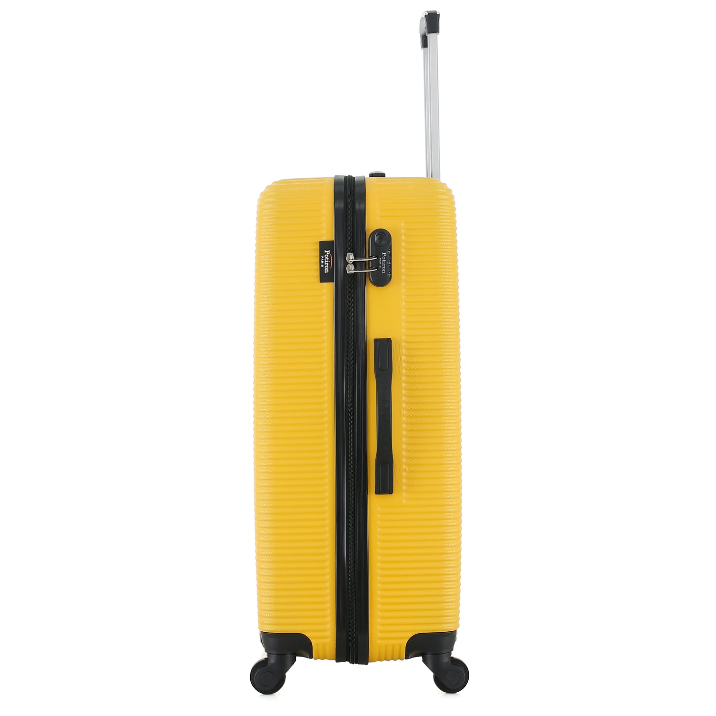 Valise jaune de notre collection Potiron Paris, Opera, taille L, de côté
