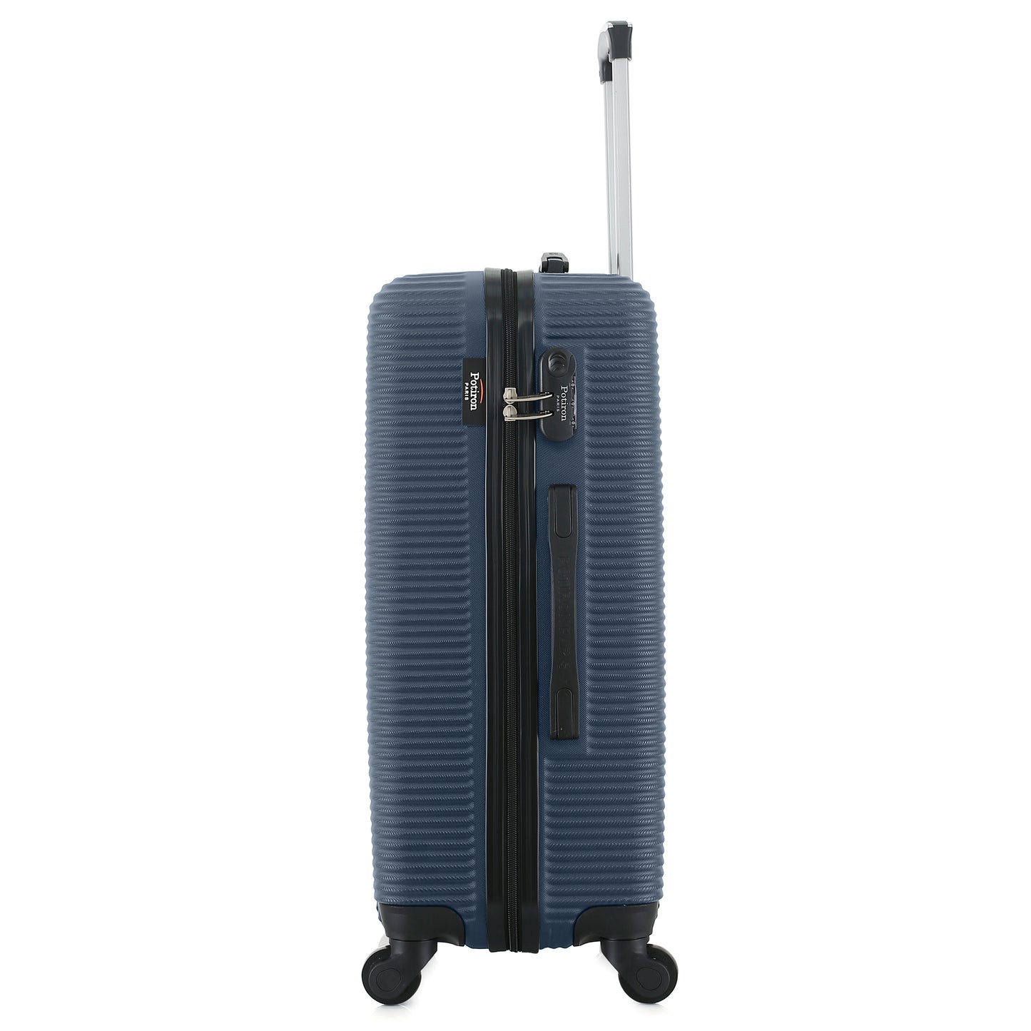 Valise bleue de notre collection Potiron Paris, Opera, taille M, de côté
