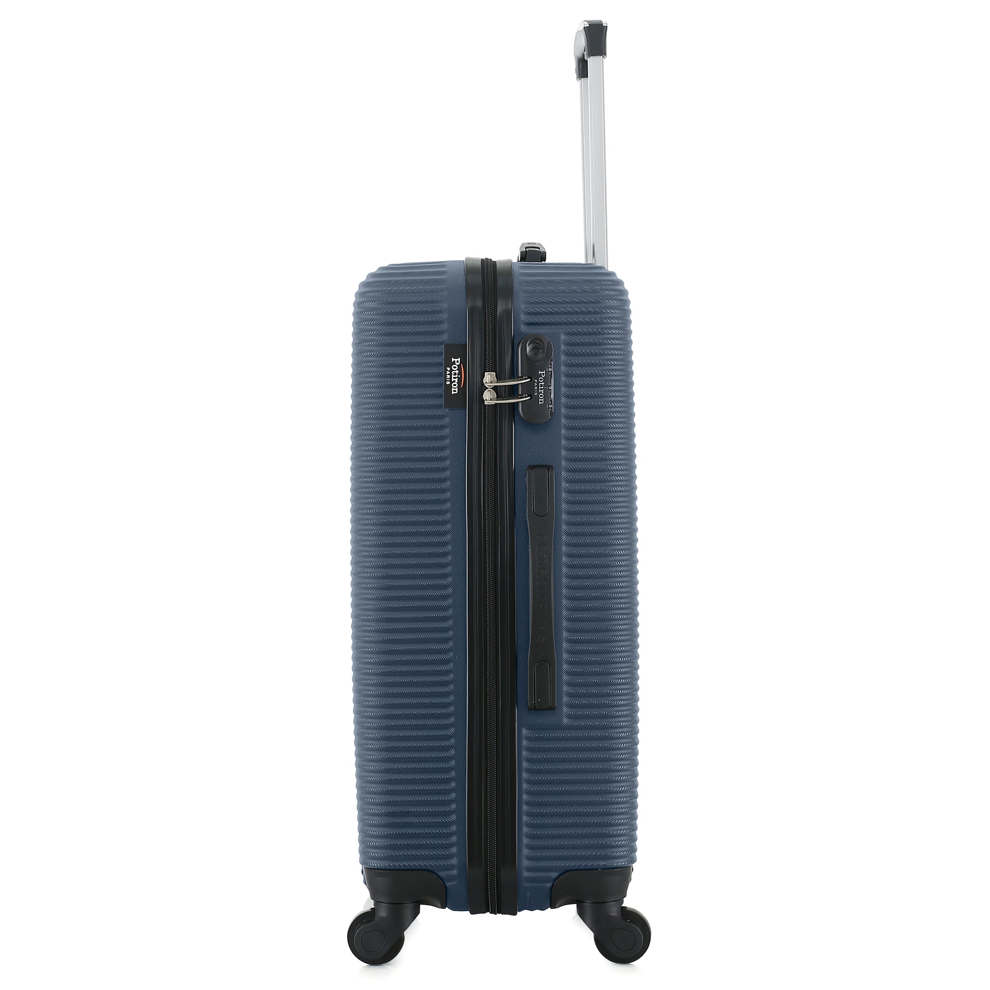 Valise bleue de notre collection Potiron Paris, Opera, taille M, de côté
