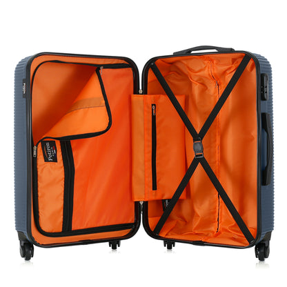 Valise bleue de notre collection Potiron Paris, Opera, taille M, ouverte
