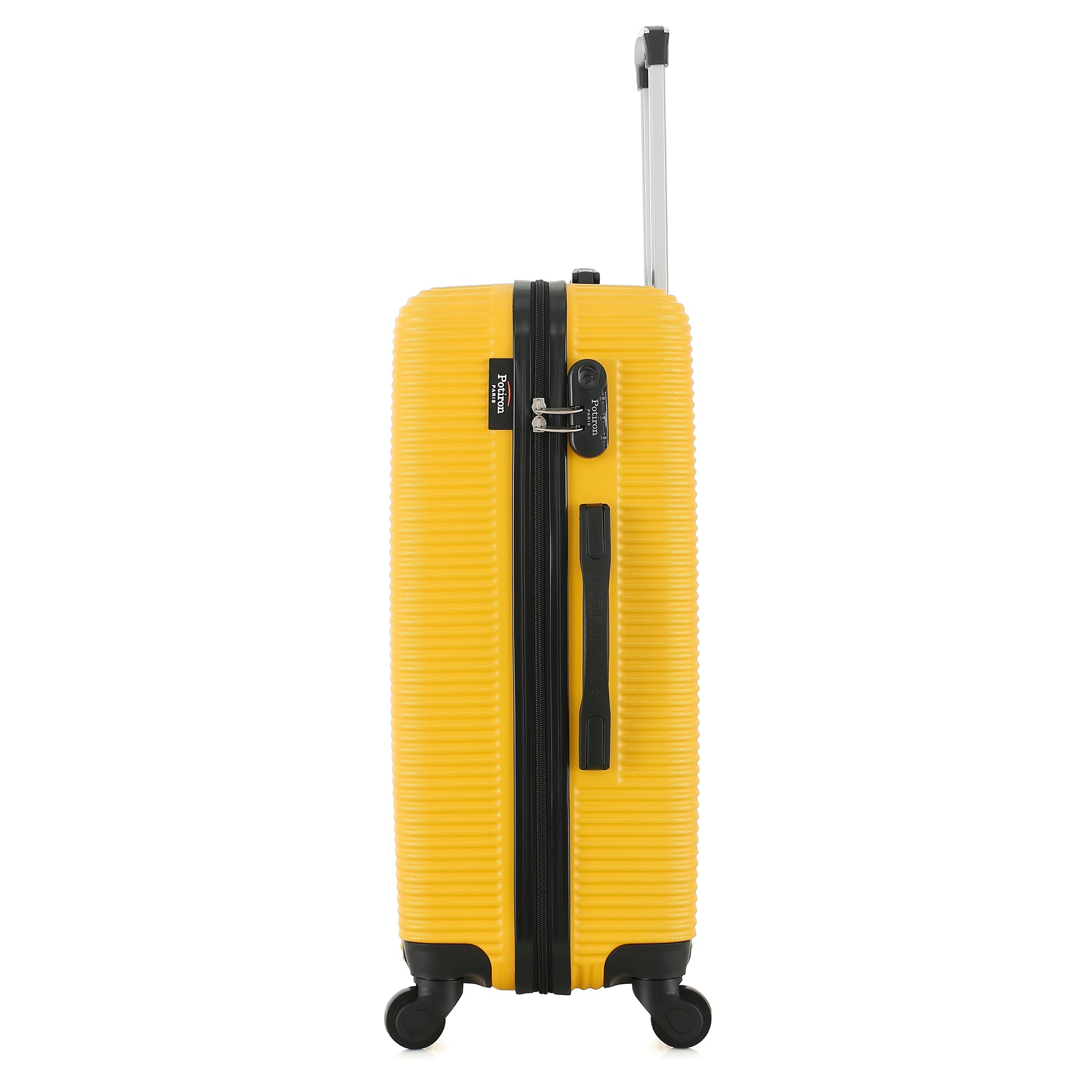 Valise jaune de notre collection Potiron Paris, Opera, taille M, de côté
