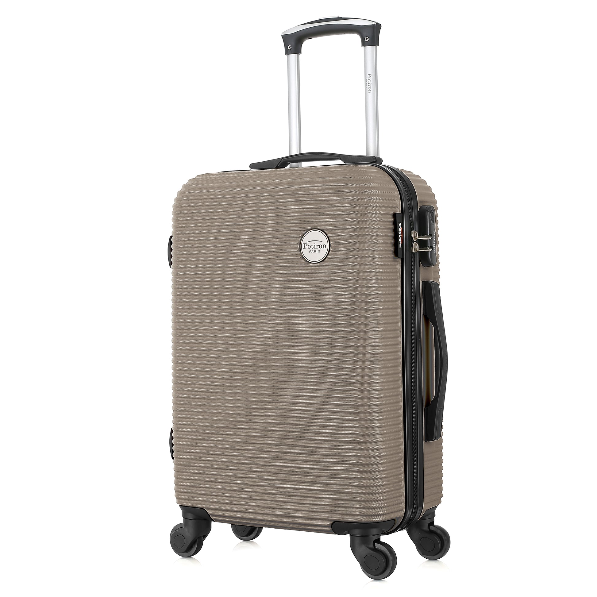 Valise beige de notre collection Potiron Paris, Opera, taille S, de 3/4
