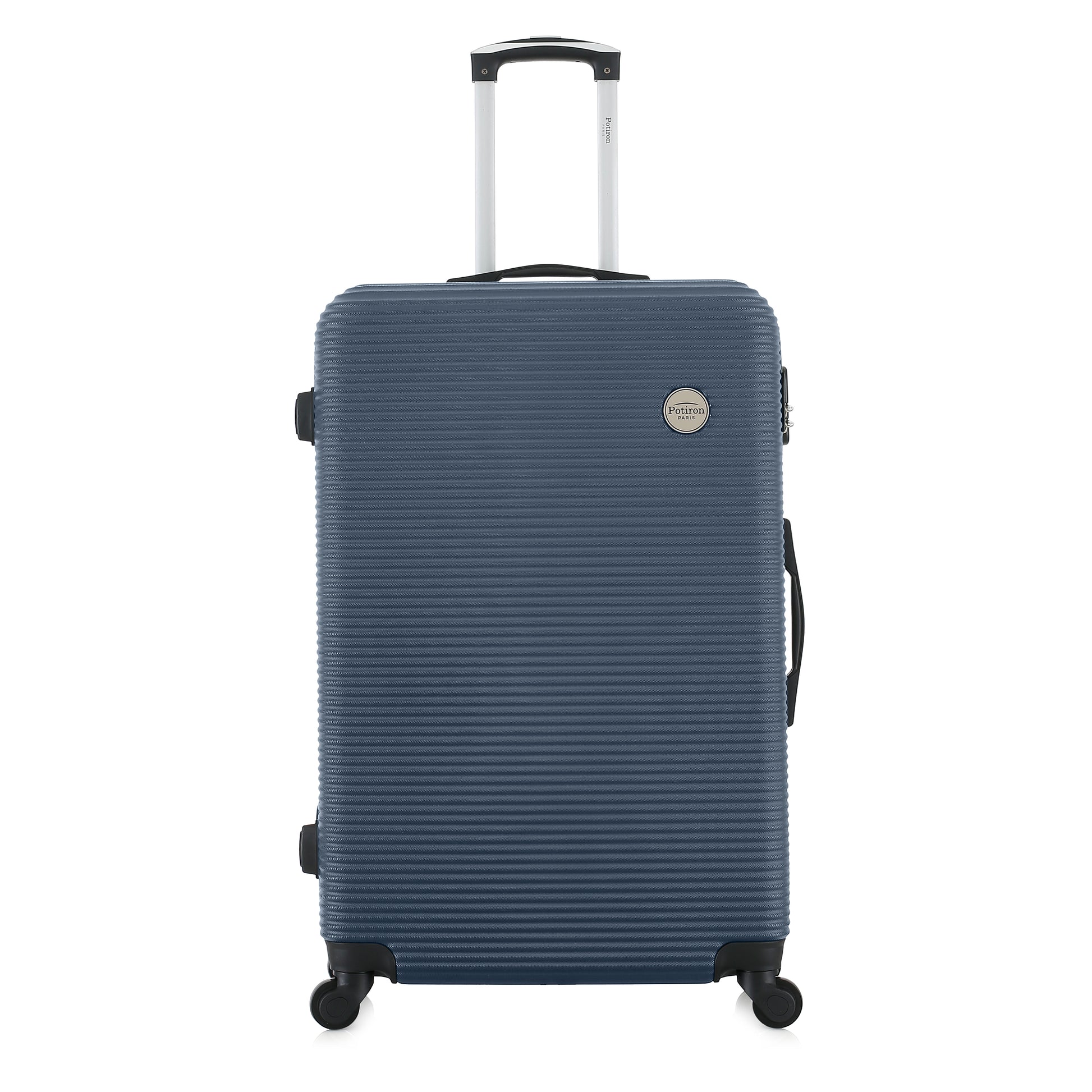 Grande valise bleue de face
