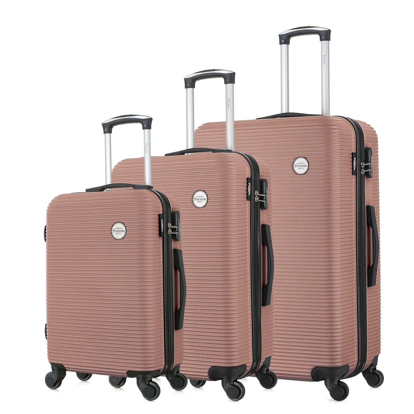 Set de valises roses de notre collection Potiron Paris, Opera, de 3/4
