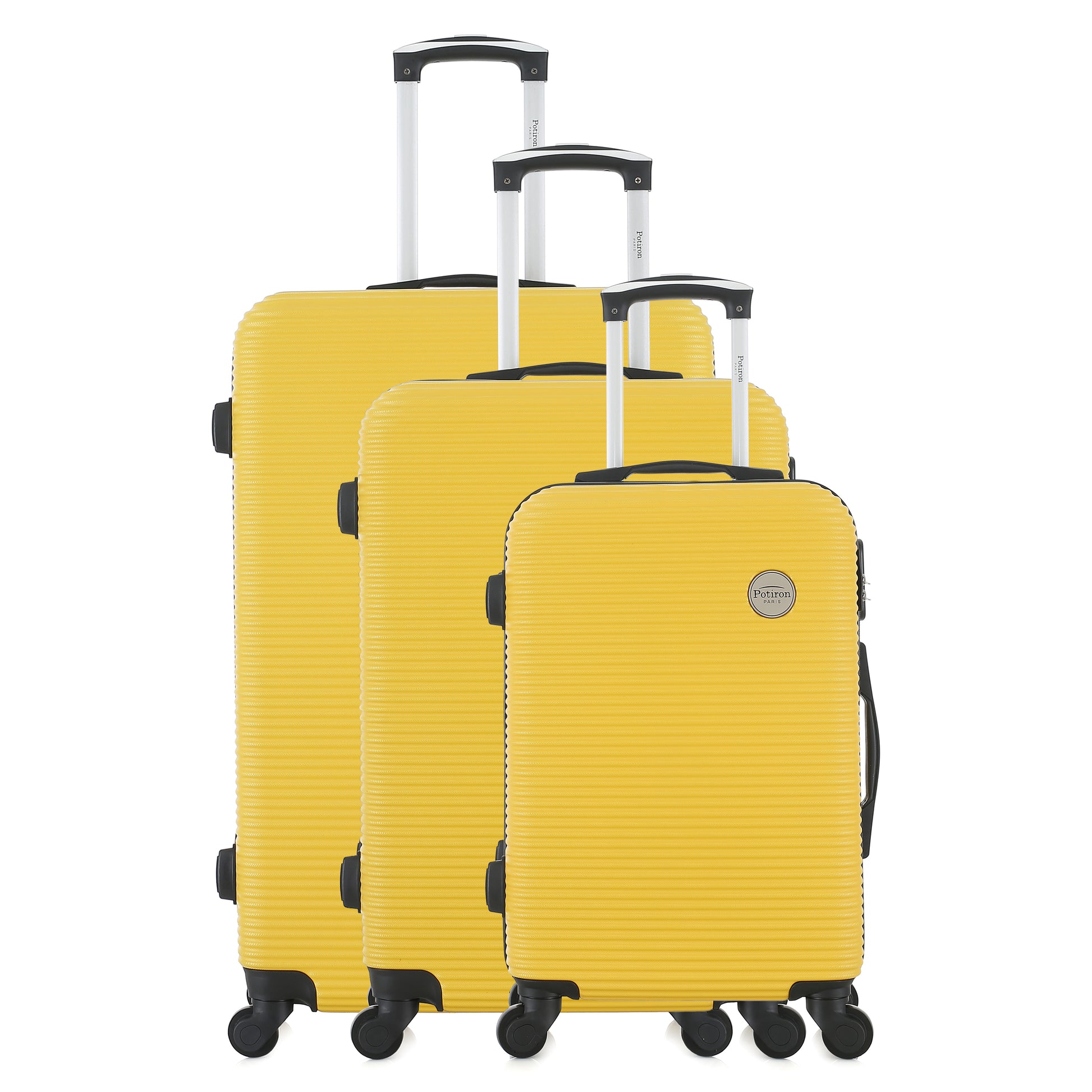 Set de valises jaunes de notre collection Potiron Paris, Opera, de face
