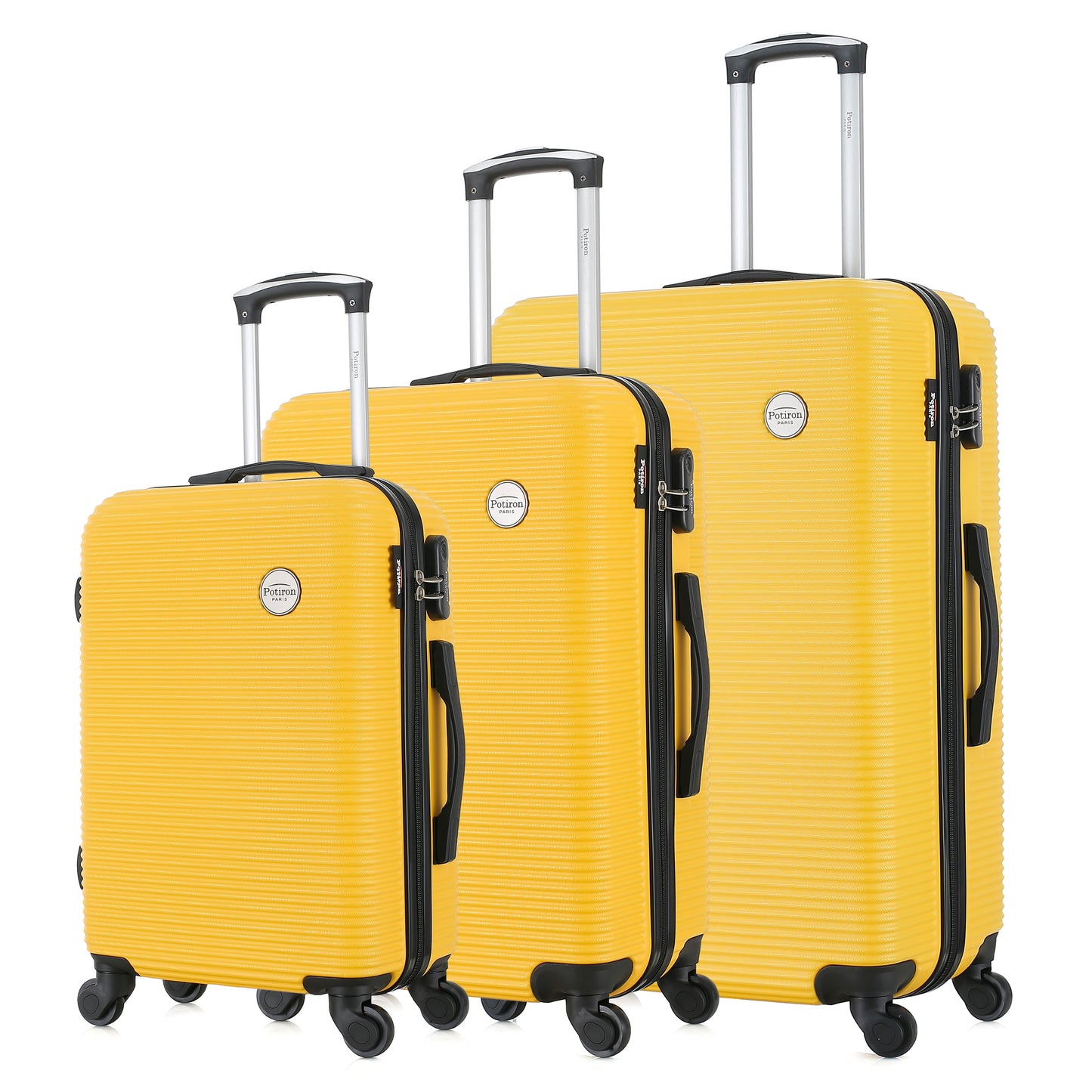 Set de valises jaunes de notre collection Potiron Paris, Opera, de 3/4
