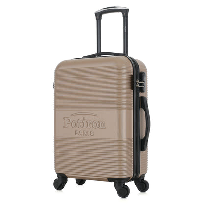 Valise beige de notre collection Potiron Paris, Paris, taille S, de 3/4
