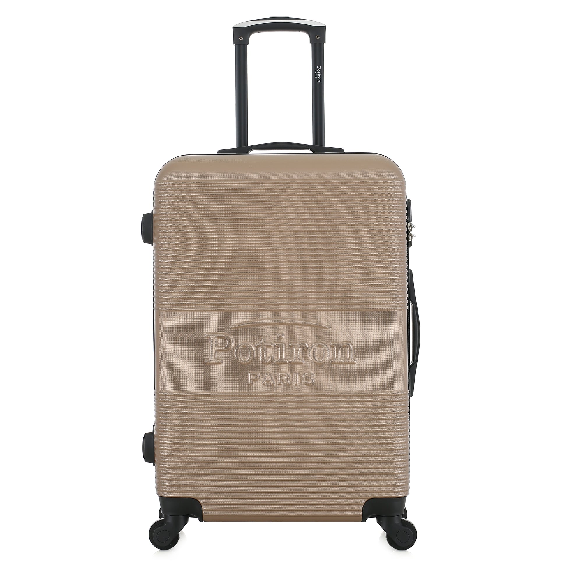 Valise beige de notre collection Potiron Paris, Paris, taille S, de face
