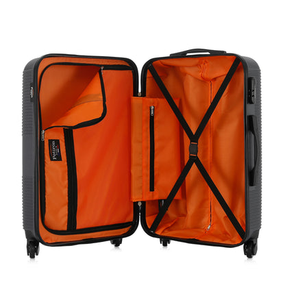 Valise grise de notre collection Potiron Paris, Paris, taille S, ouverte
