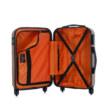 Valise rose de notre collection Potiron Paris, Paris, taille S, ouverte
