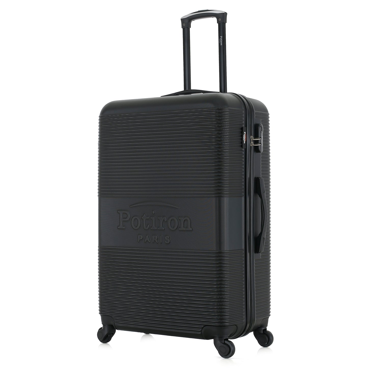 Grande valise noire de 3/4
