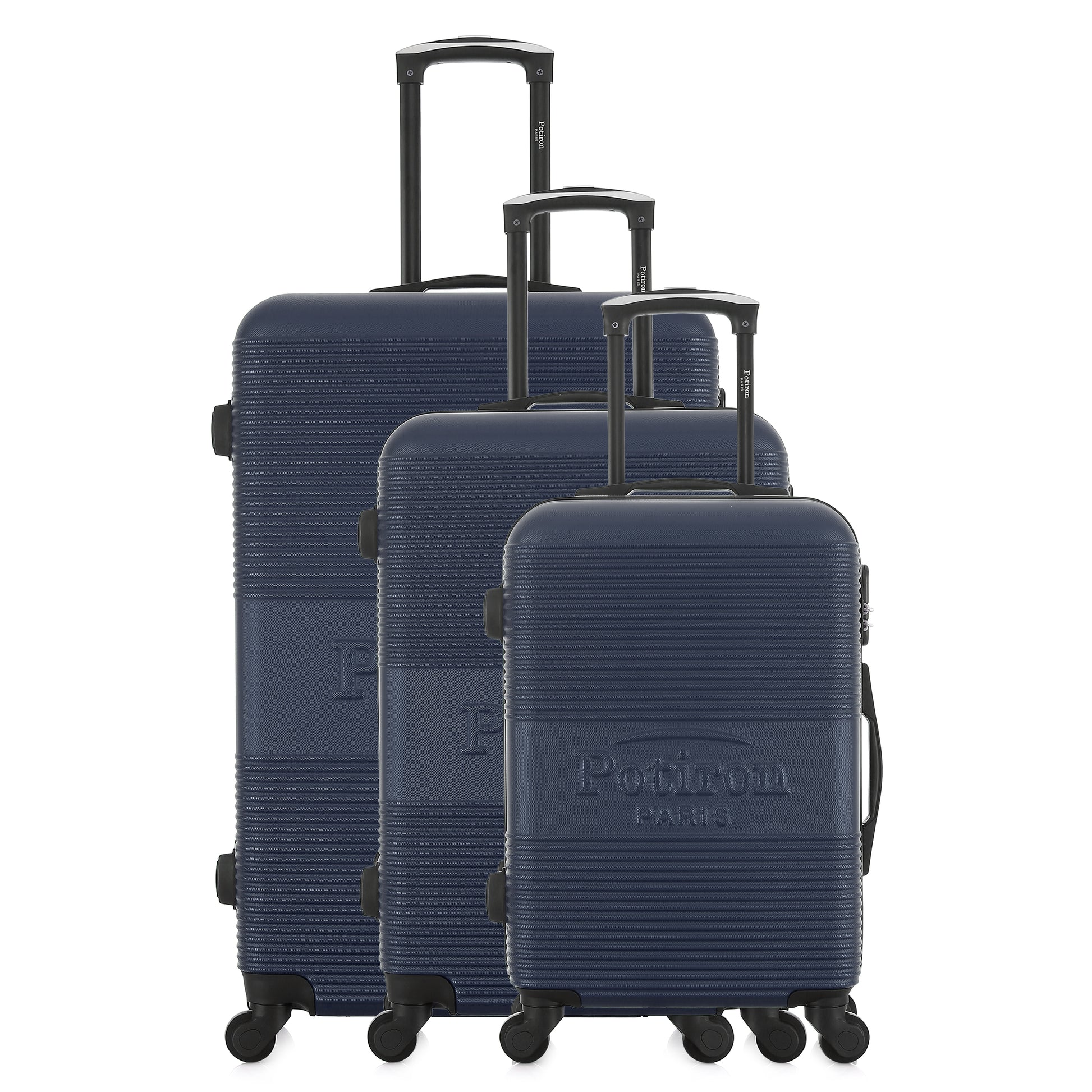 Set de 3 valises bleues de notre collection Potiron Paris, Paris, de face
