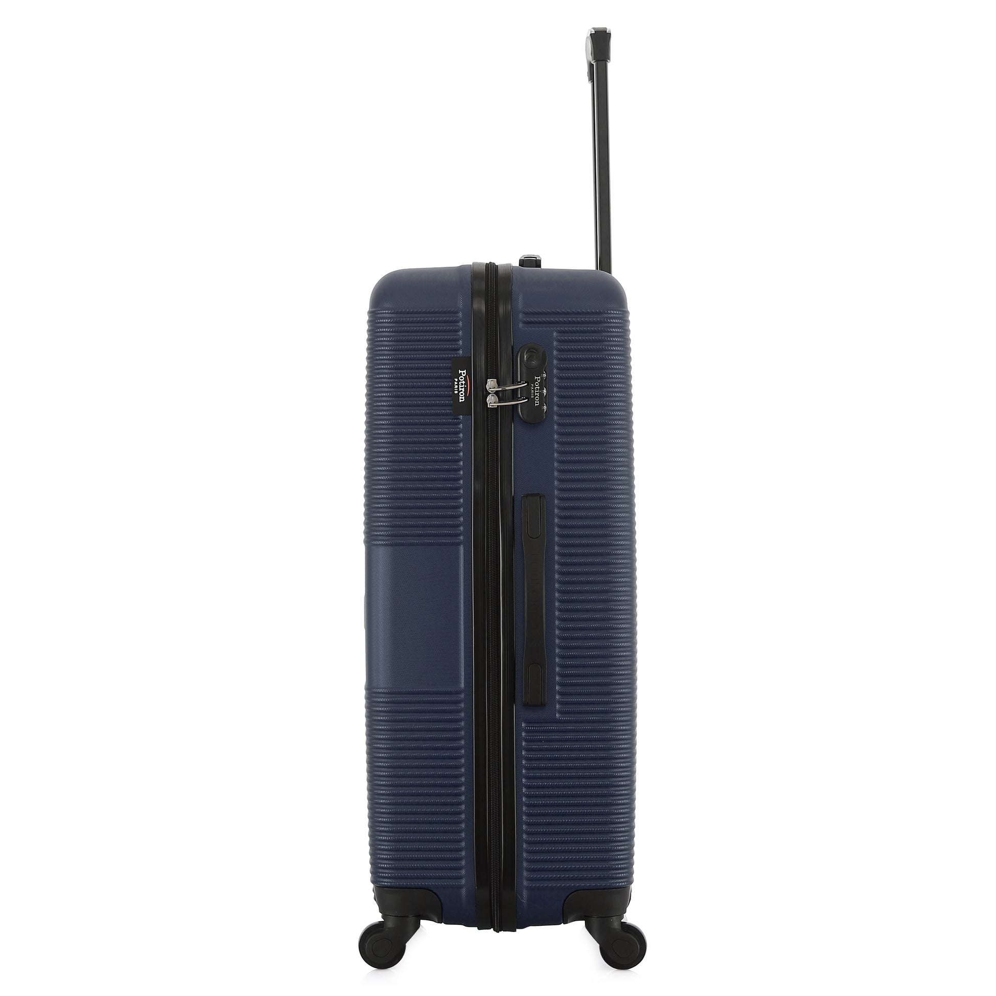 Grande valise bleue de côté