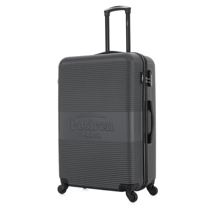 Grande valise grise de 3/4
