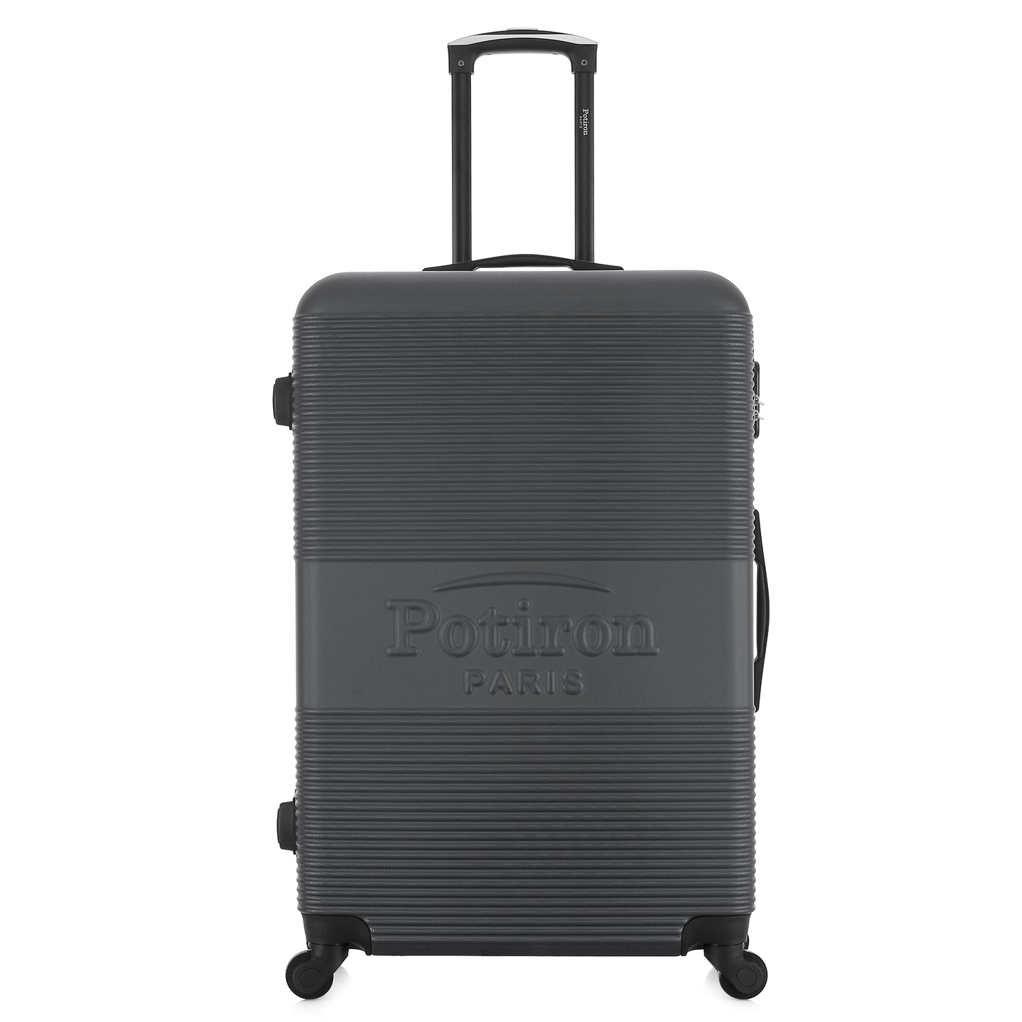 Grande valise grise de face