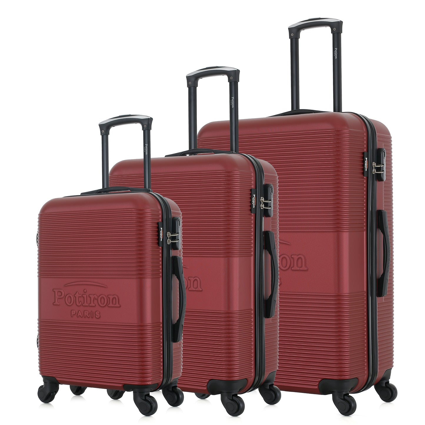 Set de 3 valises bordeaux de notre collection Potiron Paris, Paris, de 3/4