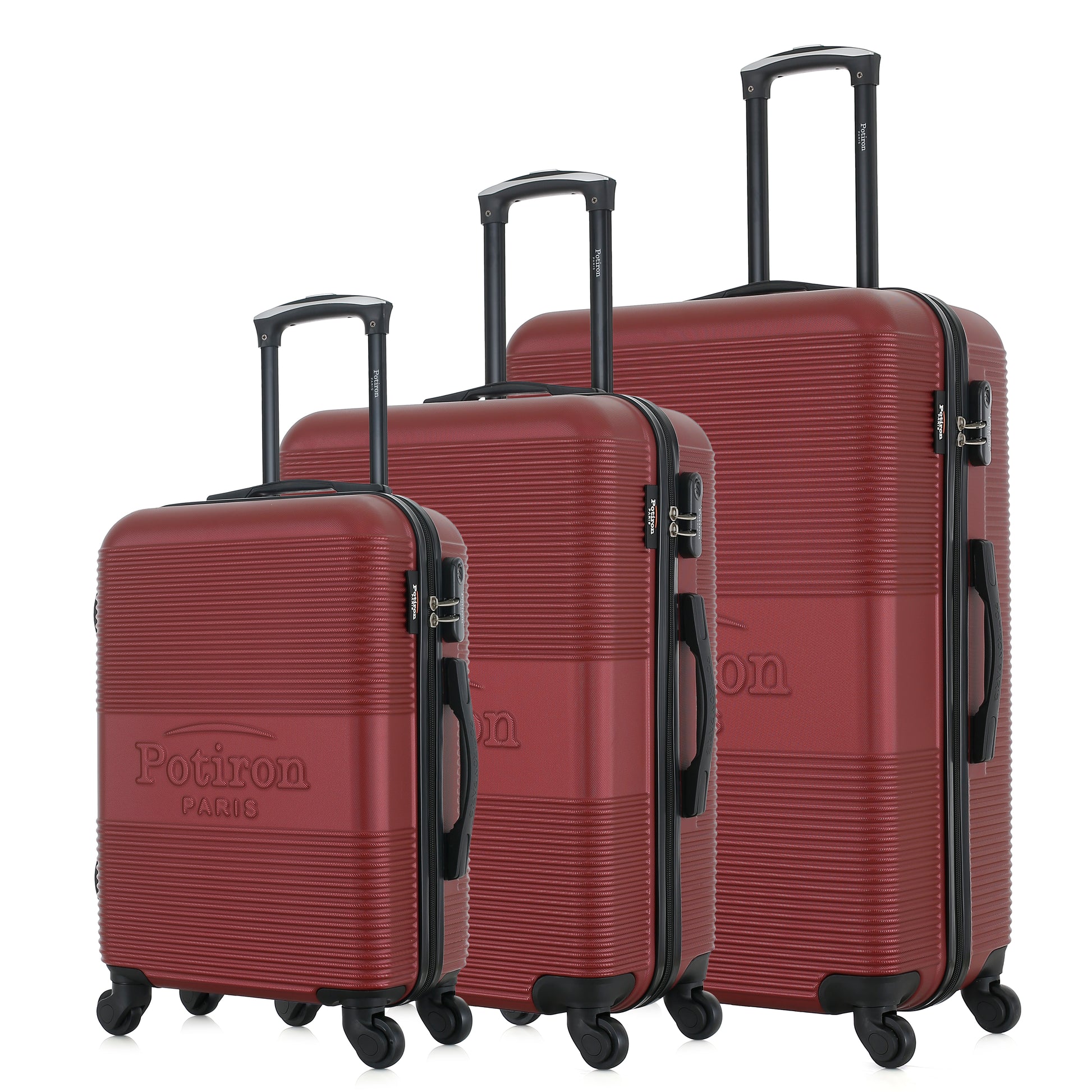Set de 3 valises bordeaux de notre collection Potiron Paris, Paris, de 3/4