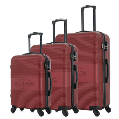 Set de 3 valises bordeaux de notre collection Potiron Paris, Paris, de 3/4