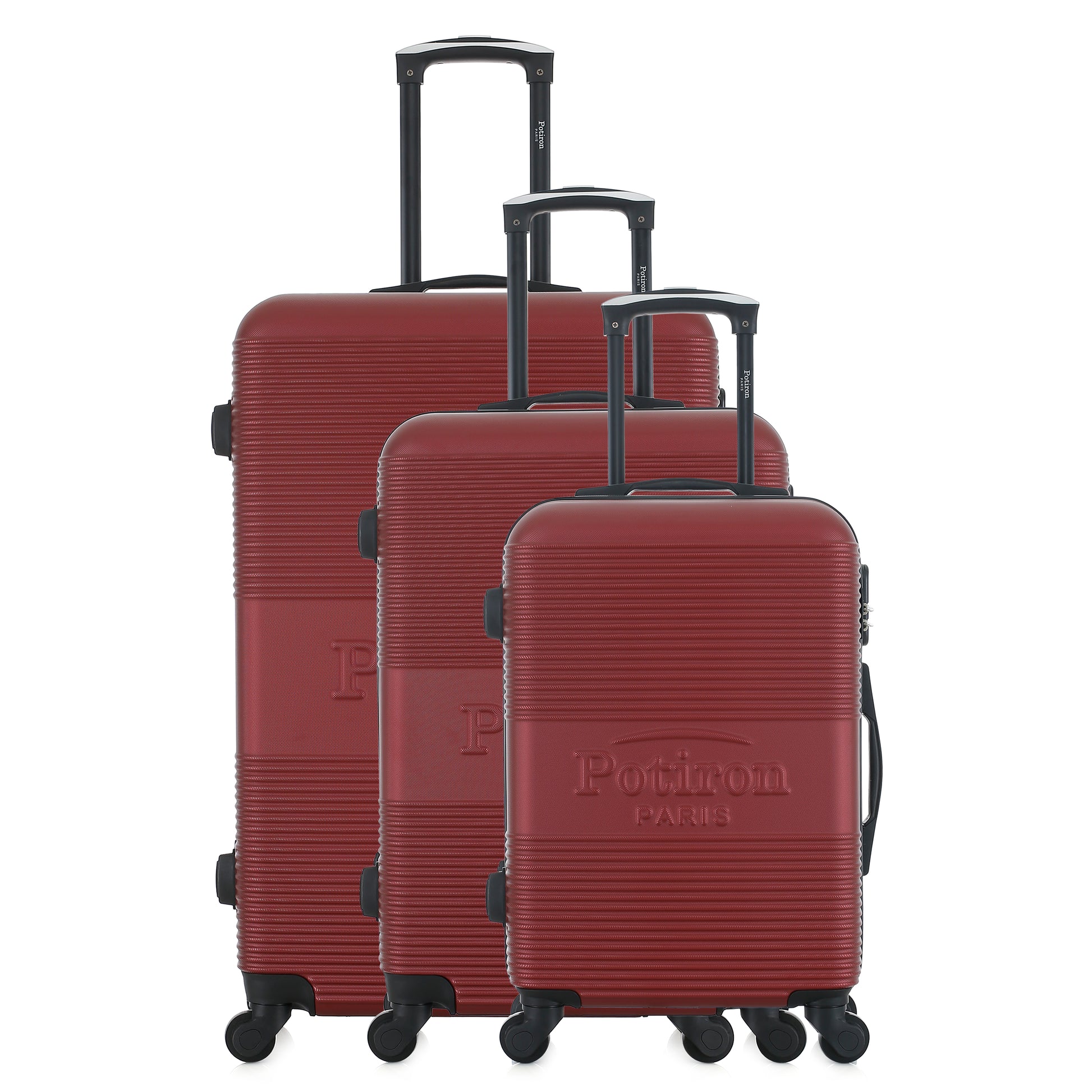 Set de 3 valises bordeaux de notre collection Potiron Paris, Paris, de face

