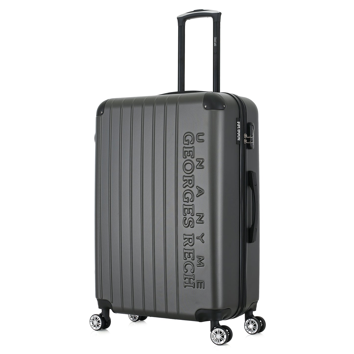 Valise grise de notre collection Georges Rech, Rome, taille L, de 3/4