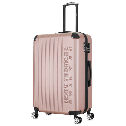 Valise rose de notre collection Georges Rech, Rome, taille L, de 3/4