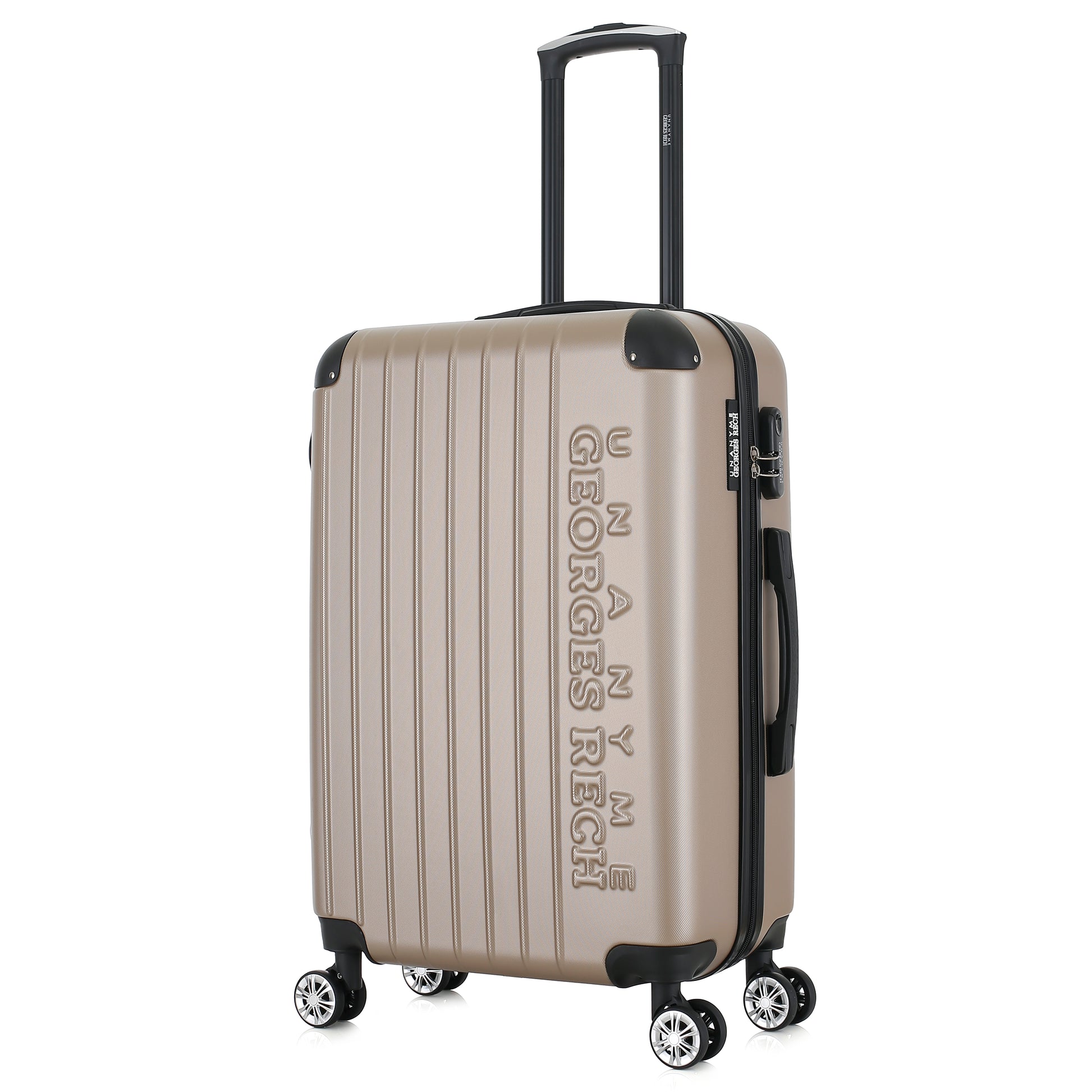 Valise beige de notre collection Georges Rech, Rome, taille M, de 3/4