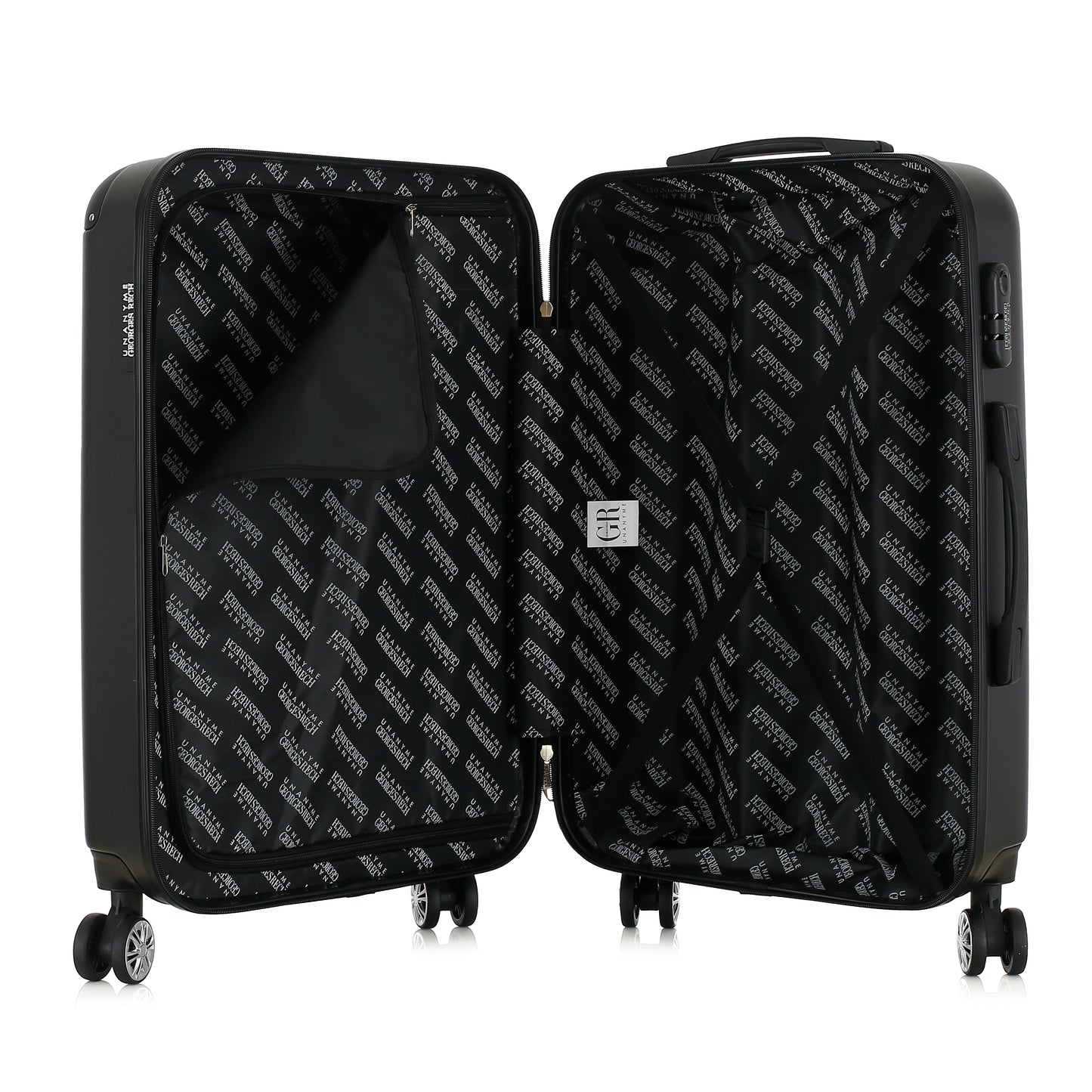 Valise noire de notre collection Georges Rech, Rome, taille M, ouverte