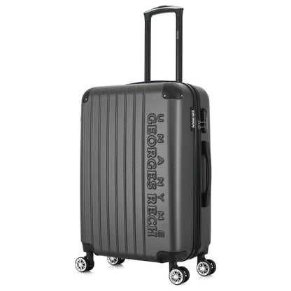 Valise grise de notre collection Georges Rech, Rome, taille M, de 3/4