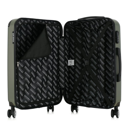 Valise kaki de notre collection Georges Rech, Rome, taille M, ouverte