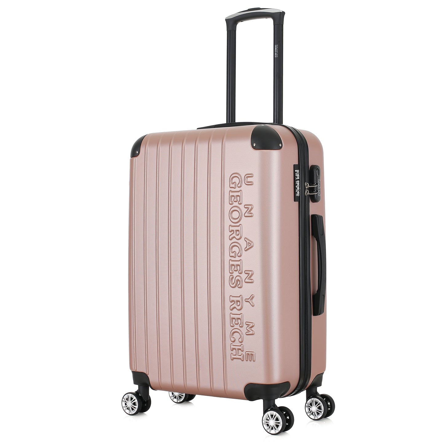 Valise rose de notre collection Georges Rech, Rome, taille M, de 3/4